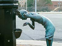 The Little Sipper sculpture on the Asheville Urban Trail