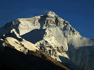 Mount Everest seen from north from Ronguk monastery in Tibet