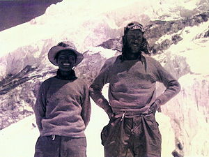 A photo of Tenzing and Hillary, the first expeditioners to climb Mount Everest