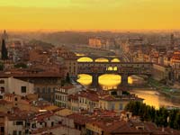 Ponte Vecchio at sunset from the Michelangelo Park