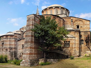 A rear view of Chora Church in Istanbul