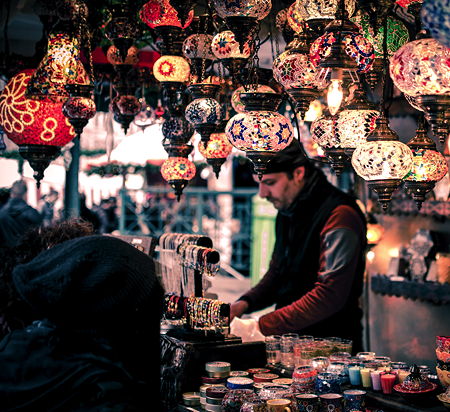 The bazaars of Istanbul are an amazing eyesight with ist colorful lamp shops