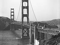 The twin towers of the Golden Gate Bridge