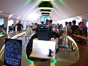 Indoor bar on the top floor for ticket holders of the Heineken experience