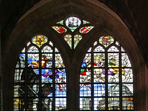 Church window of the Oude Kerk in Amsterdam