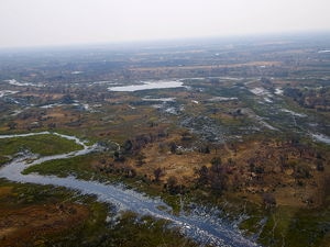 Aerial view of delta as floodwaters recede, August 2012
