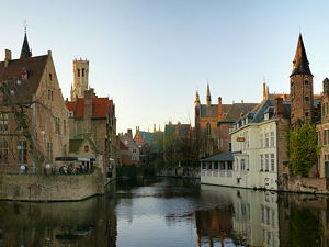 The Rozenhoedkaai (canal) in Bruges