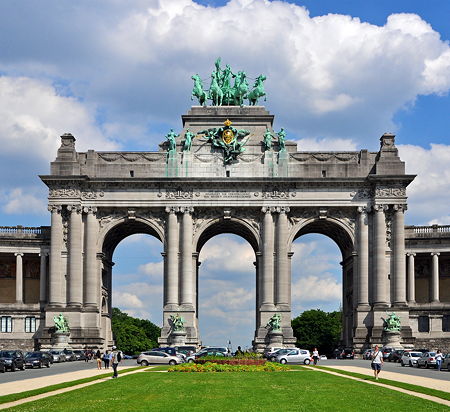 The Triumphal Arch of the Cinquantenaire in Brussels