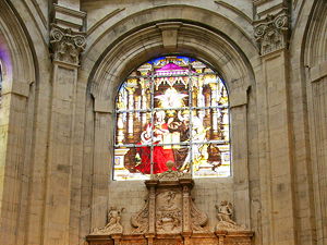 Marble and alabaster altarpiece by Jean Mone at the Cathedral of St. Michael and St. Gudula in Brussels