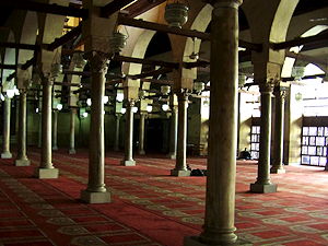 Hypostyle prayer hall at Al-azhar mosque