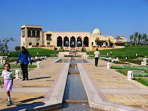 Waterways and walkways at Al-Azhar Park in Cairo