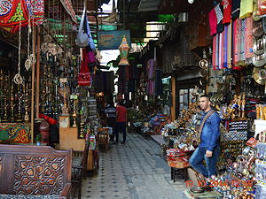One of the alleys at Khan el-Khalili market in Cairo