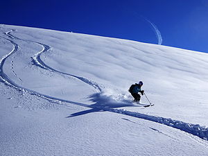 Powder skiing in Mont Blanc, Chamonix