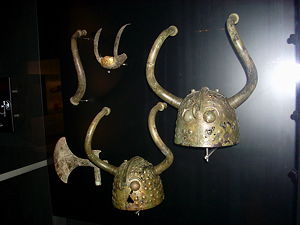 Bronze Age horned helmets from Brøns Mose at Viksø (Veksø) on Zealand, Denmark. Now in the Nationalmuseet (National Museum of Denmark) in Copenhagen. (© Simon Burchell, CC BY-SA 3.0)
