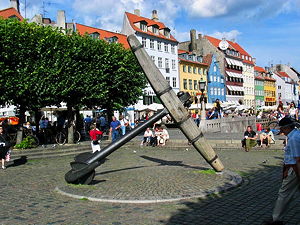 Anchor placed in Nyhavn, Copenhagen, commemorating the danish sailors who died during World War II.