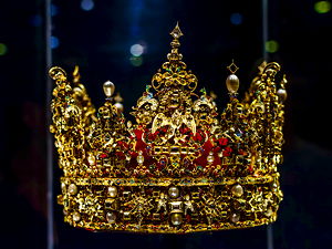 The Crown of King Christian IV of Denmark is at display at the Rosenborg Castle (© Bradley Rentz, CC BY-SA 4.0)