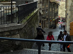 The Rue du Perron in the Old Town in Geneva
