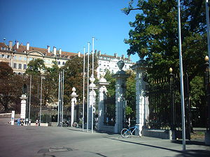 Gate to the Parc des Bastions, on Place Neuve in Geneva
