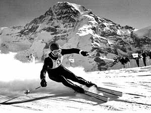 The world-famous Lauberhorn course, run every January