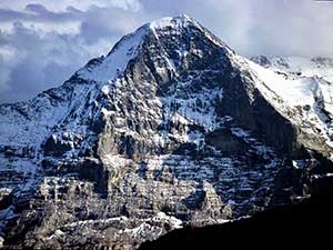 The Eiger's vertical north face