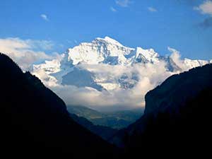 The imposing north face of the Jungfrau (4158 metres).