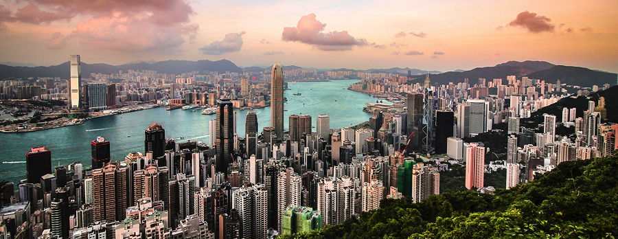 A panorama view of Hong Kong, taken from Victoria Peak
