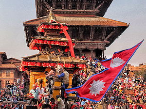 Biska Jatra celebration by the locals of Bhaktapur