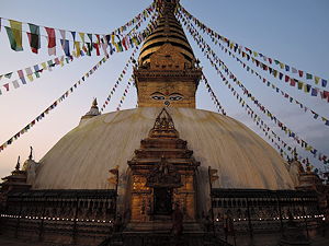 Swayambhunath Stupa (temple) in Kathmandu, Nepal