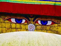 The famous eyes of Boudhanath's Buddha