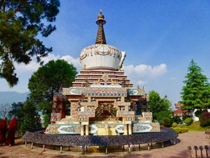 The Thousand Buddha Relic Stupa, found at the Kopan Monastery. 