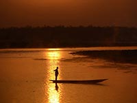 The sun setting over Chitwan