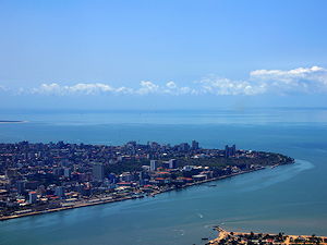TA picture of Maputo, Mozambique taken from the airplane