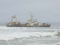 A shipwreck on the Skeleton Coast