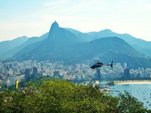 The Corcovado and Christ the Redeemer as seen from Sugarloaf Mountain