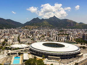 An aerial view of the Maracana Stadium