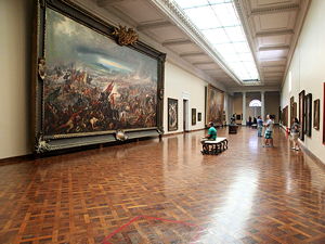 Exhibition room with Brazilian paintings