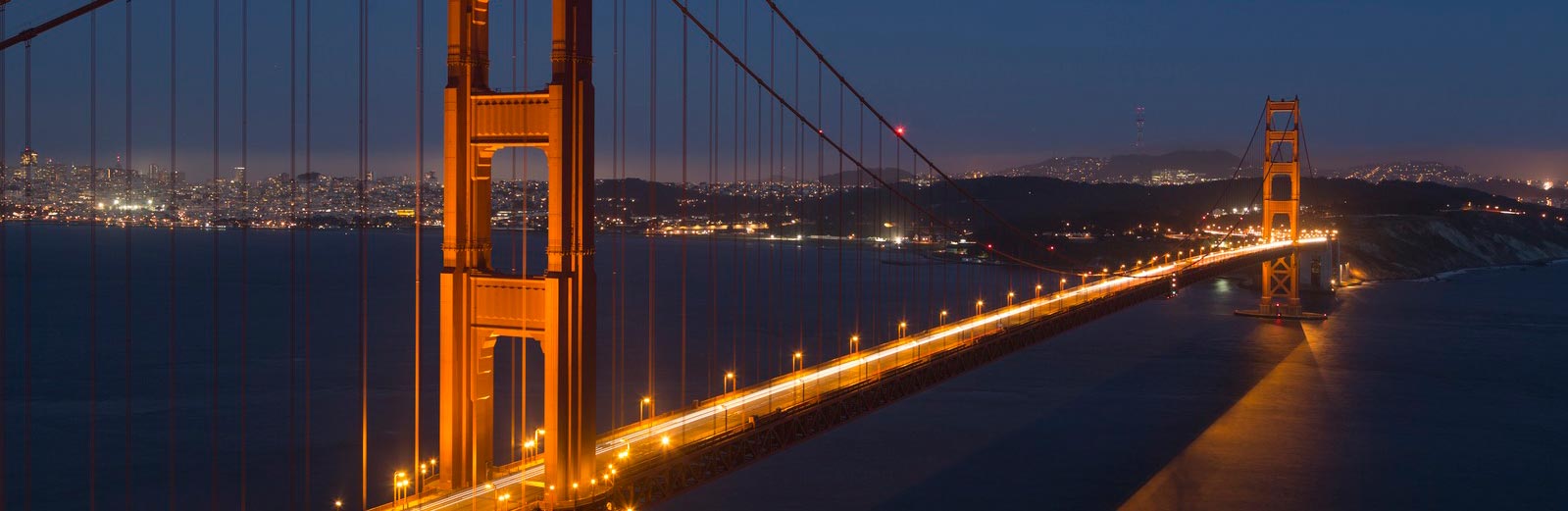 A panorama of the Golden Gate Bridge