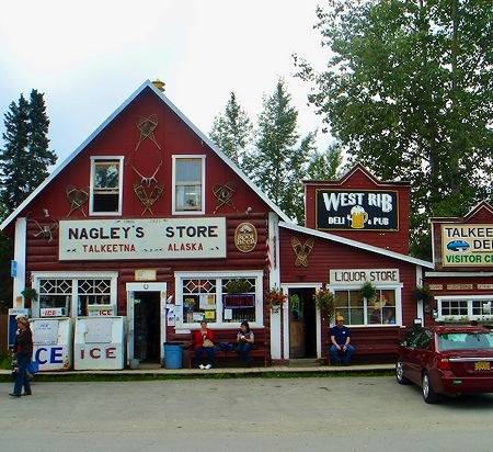 Nagley's Store. The Nagley family are pioneer residents of Talkeetna. They were also partners in the Westward Hotel in Anchorage, a predecessor to today's Hilton Anchorage Hotel. (© Ricardo Martins, CC BY 2.0)