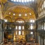 The cavernous interior of the Hagia Sophia. 