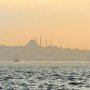 The silhouette of one of Istanbul's beautiful mosques at sunset. 