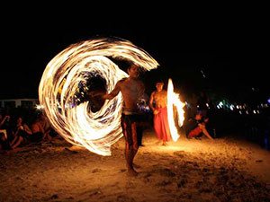 Fire eaters at Zanzibar's Full Moon Party