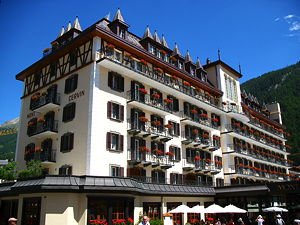 The Hotel Mont Cervin Palace in Zermatt, Switzerland