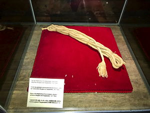 The original hemp rope at the Matterhorn Museum