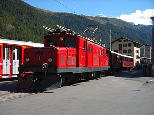 In 1929, the electric locomotive HGe 4/4 11–15 formed the basis of electric operations in Zermatt