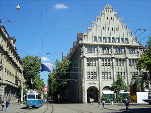 Bahnhofstrasse in Zurich coming from Paradeplatz